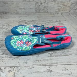 Newtz Water Shoes Girls Size 2/3 Blue Aztec Southwestern Print Outdoor Comfort‎